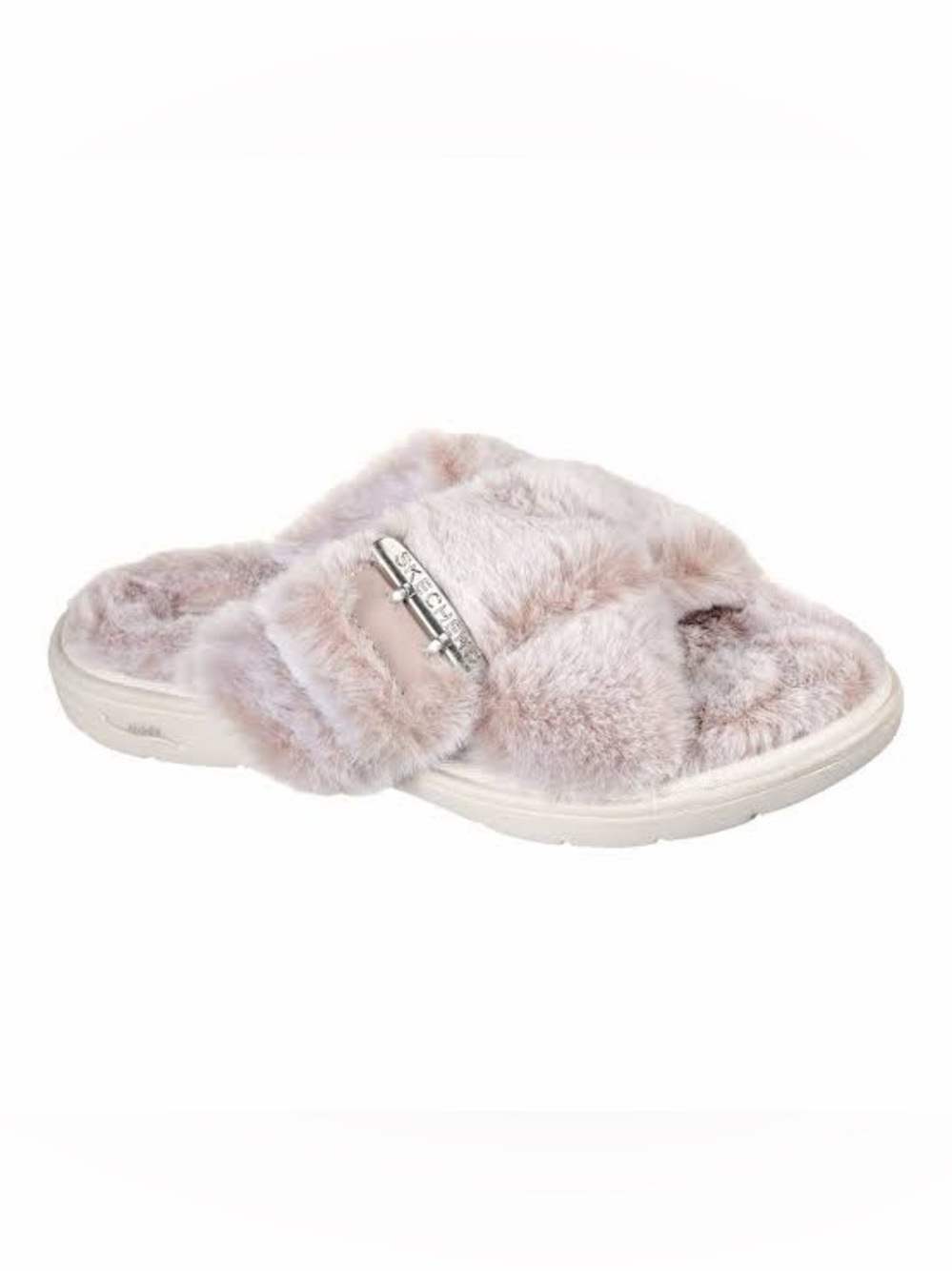 Skechers Go lounge arch fit slip on open toe indoor faux fur size 11